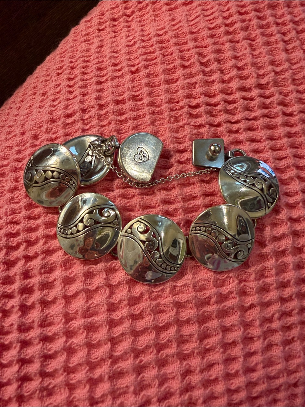 Brighton Silver-Tone Swirl Disc Bracelet